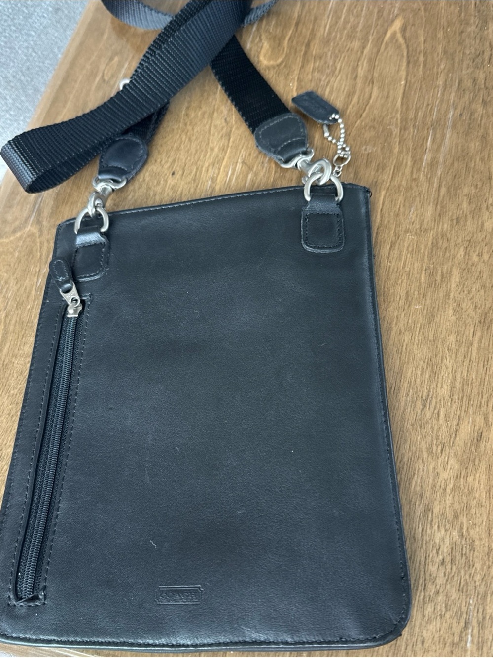 Coach Black Leather Crossbody Bag with Adjustable Strap